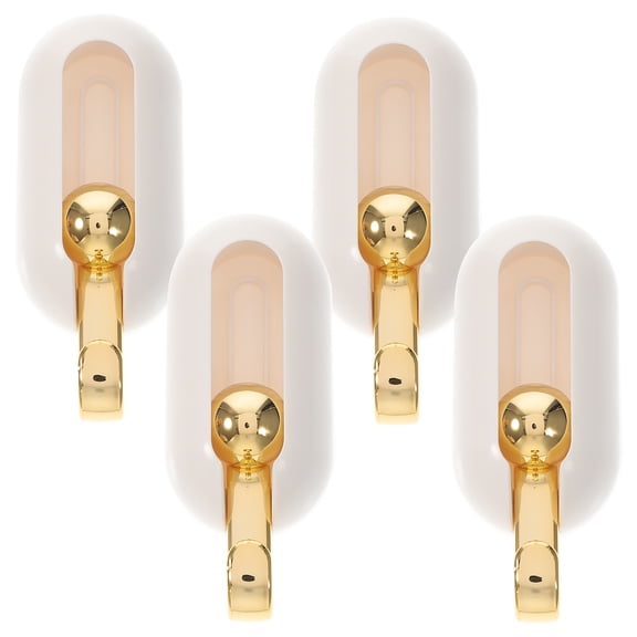 ifundom ABS White Wall Hooks Self-Adhesive for Home Bathroom Closet, 4 Pieces and Easy to Install