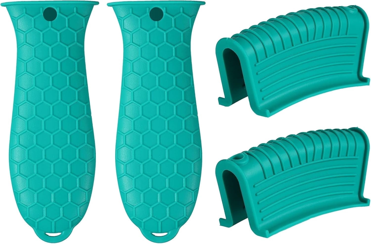 4 Pcs Non-Slip Silicone Hot Handle Holder & Assist Grips, Potholder for Cast Iron Skillets, Heat Resistant Handle Cover Sleeve for Frying Pans, Casserole, Cookw