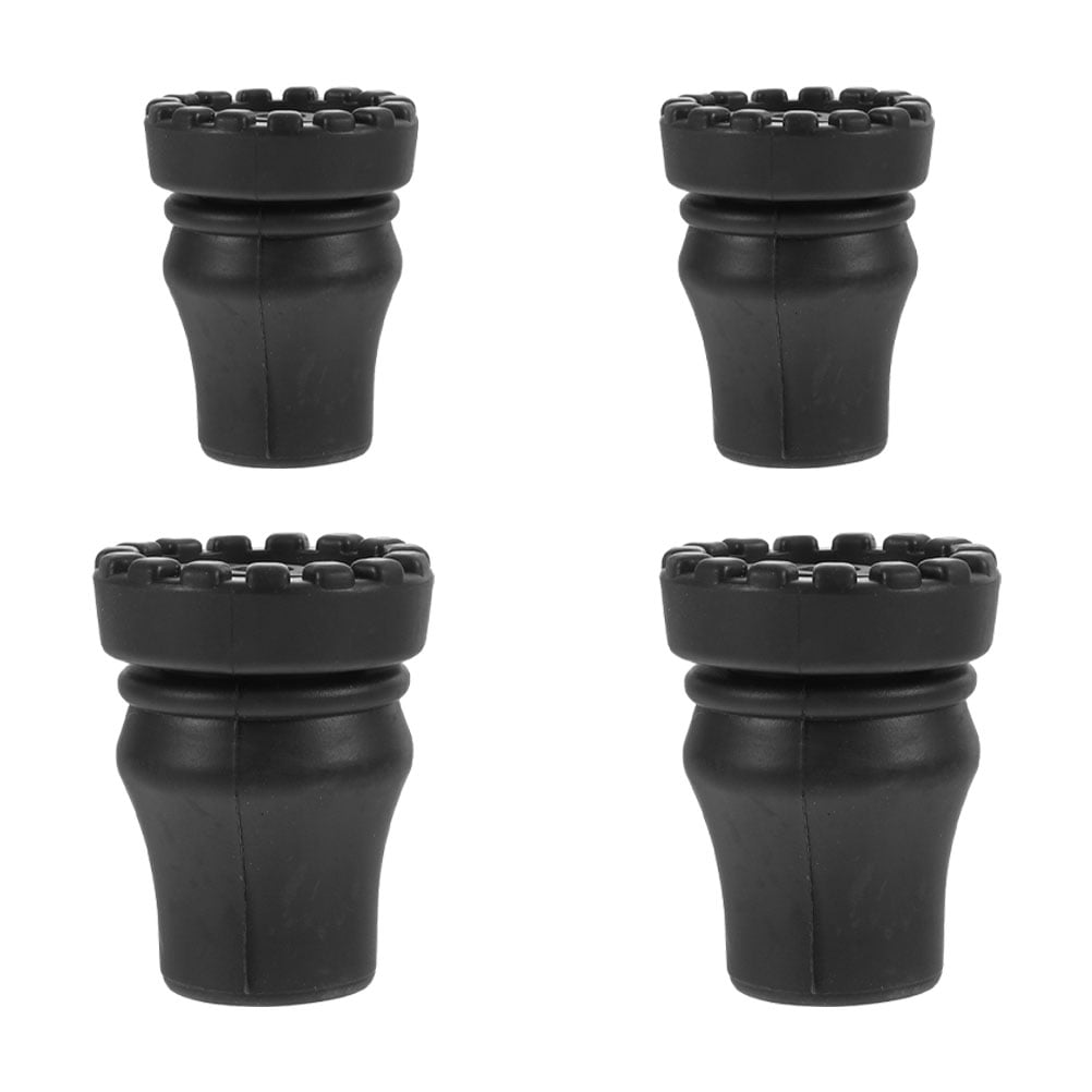 4 Pcs Non-slip Mat Travel Accesories Foot Rest Pole Tip Protectors Hiking Rubber Tips Replacement Cane Pad Crutch End