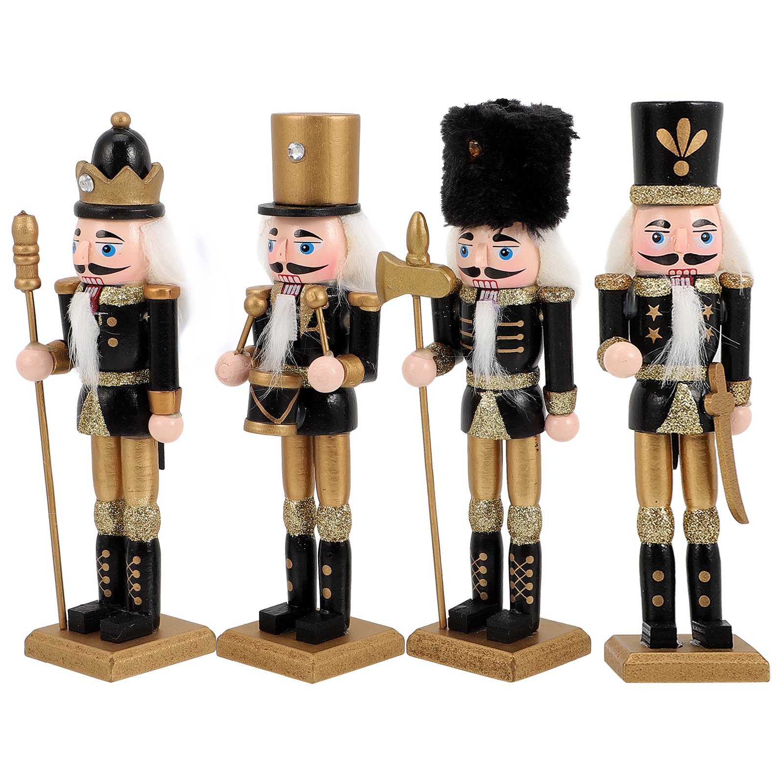 4 Pcs Nutcracker Christmas Nutcrackers Figure Inflatable Dolls Black