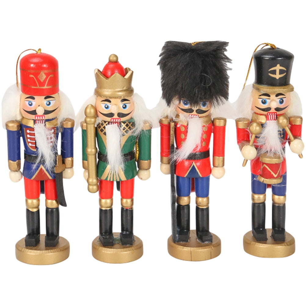 4 Pcs Nutcracker Puppets Outdoor Nutcrackers Xmas Party Supplies Old