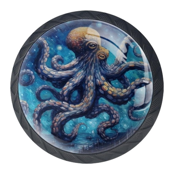 4 Pcs Octopus Knobs for Kitchen Cabinet Cupboard Dresser Bookcase Drawer Pulls Handles Round Home Decor