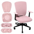thumbnail image 1 of 4 Pcs Office Chair Covers Set Computer Universal Protective Stretchable Chair Seat Covers Desk Armrest Slipcovers Pads Office Cushion Backrest for Rotating (XL,Pale Pink), 1 of 7