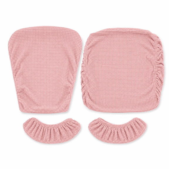 4 Pcs Office Chair Covers Set Stretchable Protective Slipcovers Desk Chairs, Armrests & Backrest Universal Fit (Pink) - Home Offices Gaming Setups