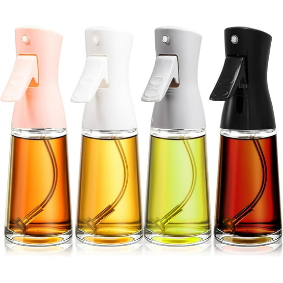 4 Pcs Oil Sprayer for Cooking 180 ml Glass Olive Mister Oil Dispenser Bottle for Kitchen Vinegar Spritzer for Air Fryer Gadgets Making Baking Frying Bbq Salad Accessories