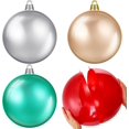 4 Pcs Outdoor Christmas Ornaments 12 Inch Christmas Plastic Balls