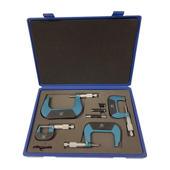 4 Pcs Outside Micrometer Set 0-1"/1-2"/2-3"/3-4" Range 0.0001'' Graduation,Carbide Tipped