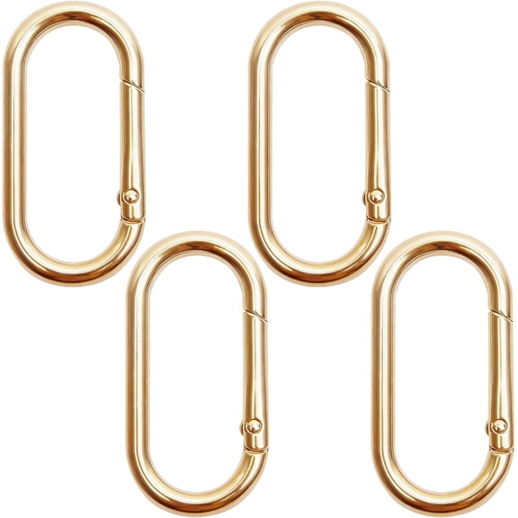 4 Pcs Oval Spring O Ring Clips,Oval Snap Clip,1.97" Alloy Snap Hooks for Purse Strap Extender, Keychain, Handbag & DIY Crafts,Heavy Duty Metal BuckleGold