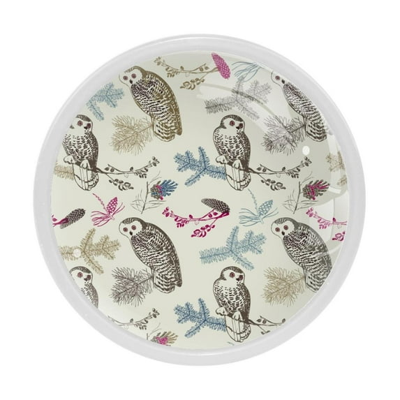 4 Pcs Owl Knobs for Kitchen Cabinet Cupboard Dresser Bookcase Drawer Pulls Handles Round Home Decor