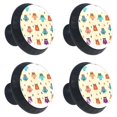 thumbnail image 1 of 4 Pcs Owl Knobs for Kitchen Cabinet Cupboard Dresser Bookcase Drawer Pulls Handles Round Home Decor, 1 of 5