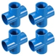 thumbnail image 1 of 4Pcs Fitting, Cross 4 Way Fitting 32mm Connectors Elbow Pipe Fittings Coupling Furniture Corner Connector for DIY Garden Support Structure, Blue, 1 of 6