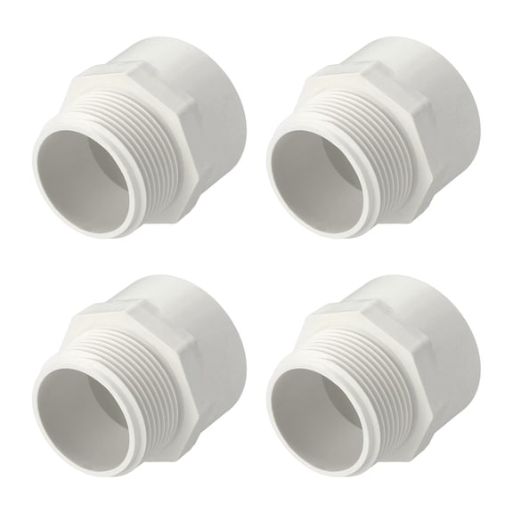 4 Pcs PVC Male Adapter, SCH40 1 1/2" Slip Socket x 1 1/2" MNPT Thread Pipe Fitting Adapter Connector, Furniture Grade Coupling Fitting for Plumbing Household Water Line Vent System