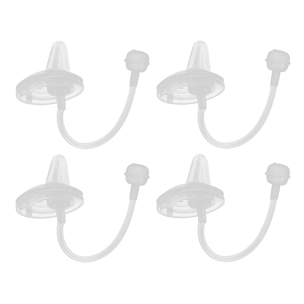 4 Pcs Pacifiers Straws Replacement Weighted Nipples Teether Widemouth