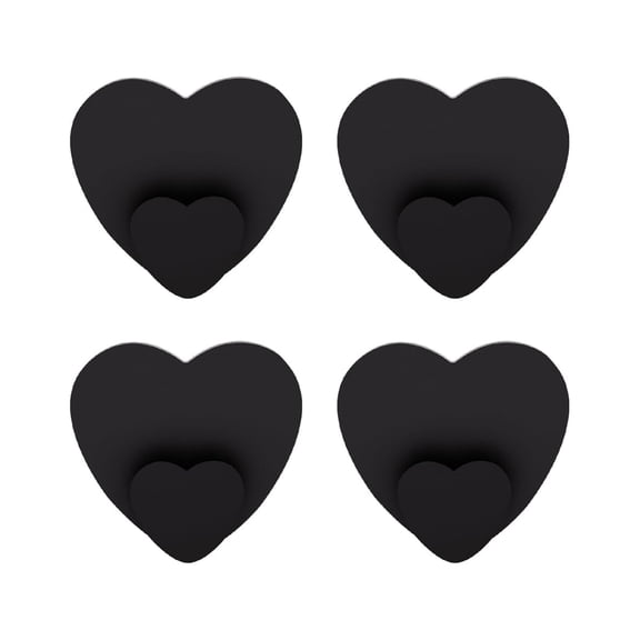 4 Pcs/Pack Elegant Heart Designs Hooks for Bathroom Towel and Decoration Mount Plastic Kitchen Hangers