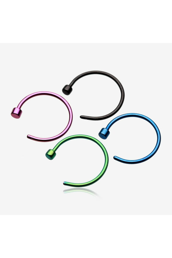 4 Pcs Pack of Colorline Steel Nose Hoops-Assorted