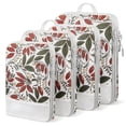 thumbnail image 1 of 4-Pcs Packing Cube Set - Lightweight Organizers For Home Organizers Vacation And Suitcases With Compression Compression Packing Cubes Travel(Berry print ), 1 of 7