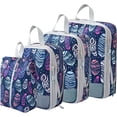thumbnail image 1 of 4-Pcs Packing Cube Set - Lightweight Organizers For Home Organizers Vacation And Suitcases With Compression Compression Packing Cubes Travel(Feather print ), 1 of 7
