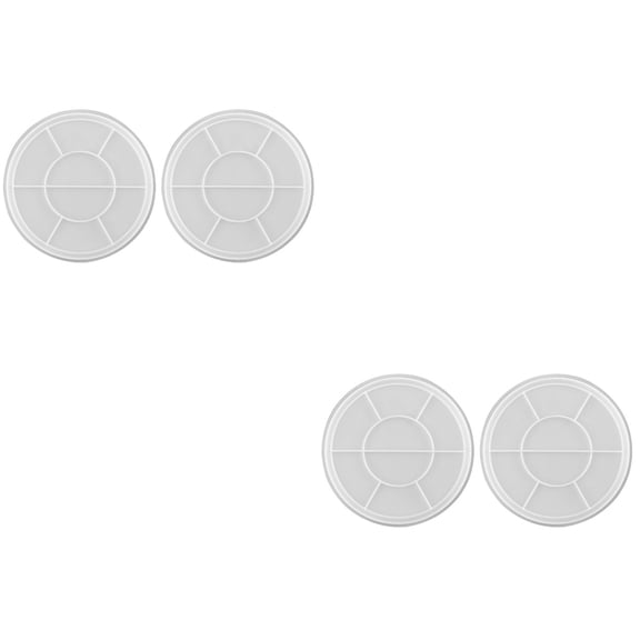 4 Pcs Pallet Mold Storage Tray Casting Tool Round Coaster Circle Stencil DIY Gift Crystal Epoxy Mould