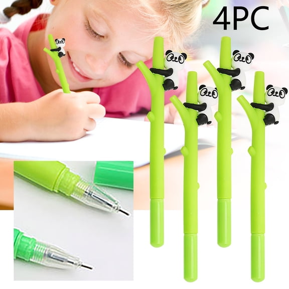 4 Pcs Panda Cartoon Gel Pen Student Office Rollerball Pens Total 32ml