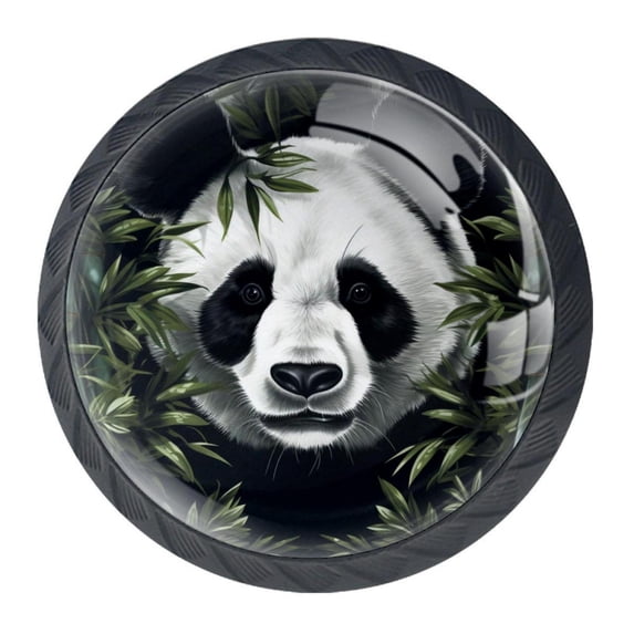 4 Pcs Panda Knobs for Kitchen Cabinet Cupboard Dresser Bookcase Drawer Pulls Handles Round Home Decor