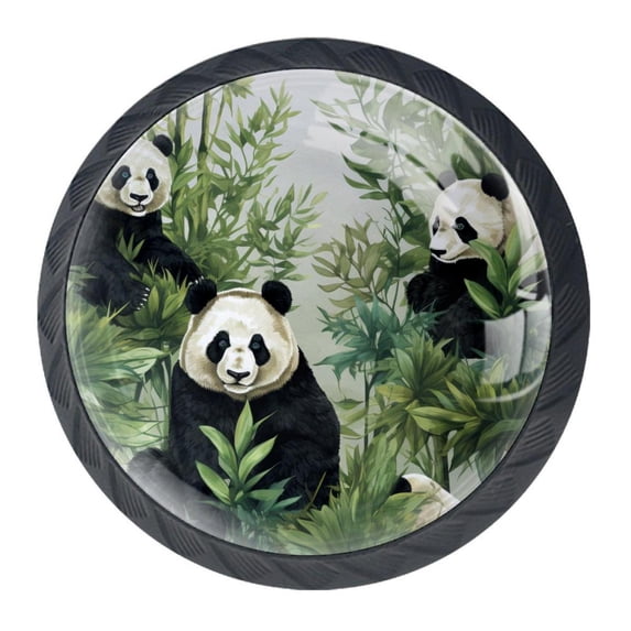 4 Pcs Panda Knobs for Kitchen Cabinet Cupboard Dresser Bookcase Drawer Pulls Handles Round Home Decor
