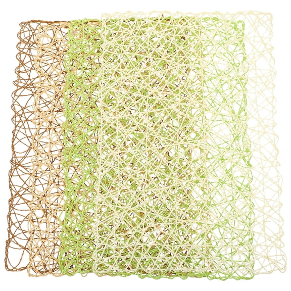 4 Pcs Paper Rope Woven Placemats Decor Decorative Ornament Anti-skid Coaster Table