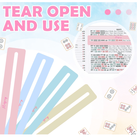 4 Pcs Pastel Mahjong Line Finder, Multicolor Mahjong Card Line Finder, Strategy Rule Guide Helper, Portable Mahjong Accessories for Beginners, Game Night and Competitions