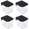 thumbnail image 1 of 4 Pcs Pegboard Accessories with Lid, 3.9 X 3.2 X 3.2 Inch Pegboard Bins with Hooks, Clear Plastic Pegboard Containers, 1 of 6