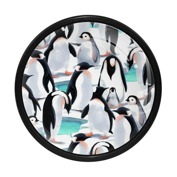4 Pcs Penguin Knobs for Kitchen Cabinet Cupboard Dresser Bookcase Drawer Pulls Handles Round Home Decor