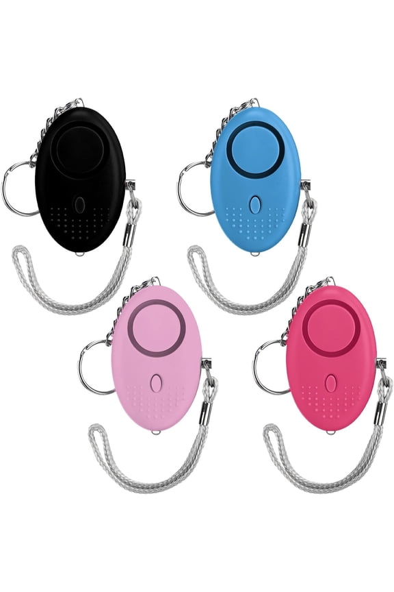 4 Pcs Personal Alarm Bulk 130DB Safe Sound Emerncy Safety Self Defense Security Alert Keychain with Led Light Personal Protection Alarm for Women Girls Kids Elderly (Colorful Color)