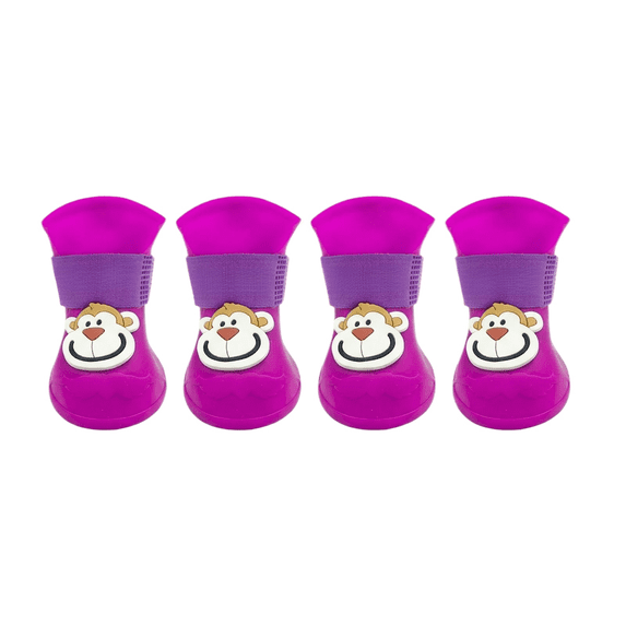 4 Pcs Pet Rain Boots Set For Cats And Dogs, Soft Soles Non-Slip Waterproof Rubber Pads With Integrated Comfort Pads, Durable Design Prevents Soles From Falling Off, Xl Size For