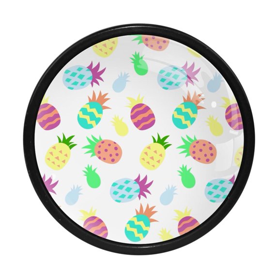 4 Pcs Pineapple Knobs for Kitchen Cabinet Cupboard Dresser Bookcase Drawer Pulls Handles Round Home Decor