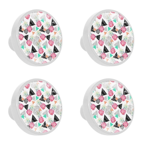 4 Pcs Pineapple Knobs for Kitchen Cabinet Cupboard Dresser Bookcase Drawer Pulls Handles Round Home Decor