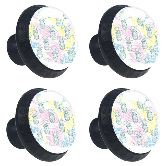 4 Pcs Pineapple Knobs for Kitchen Cabinet Cupboard Dresser Bookcase Drawer Pulls Handles Round Home Decor