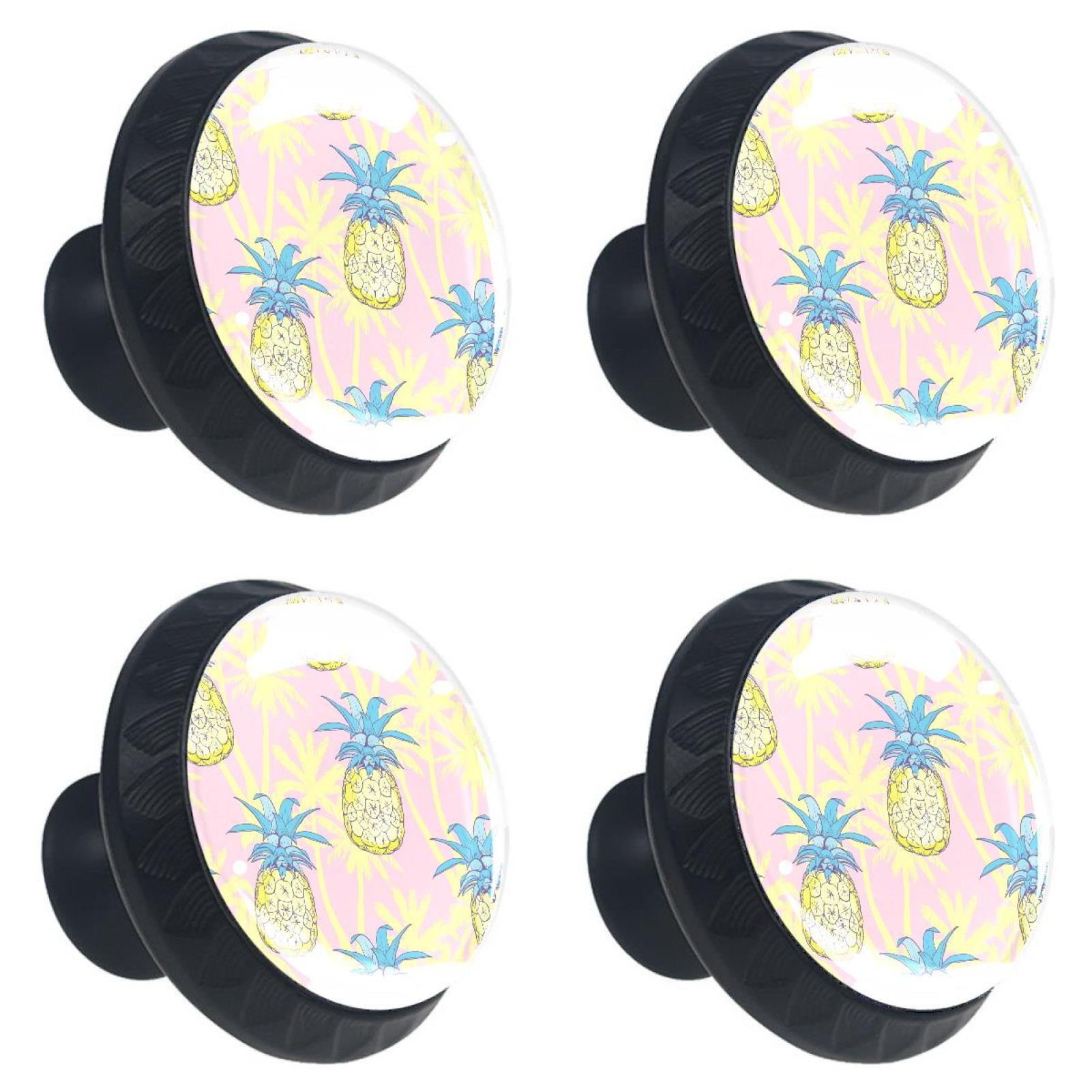 4 Pcs Pineapple Knobs for Kitchen Cabinet Cupboard Dresser Bookcase Drawer Pulls Handles Round Home Decor