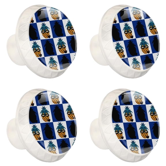 4 Pcs Pineapple Knobs for Kitchen Cabinet Cupboard Dresser Bookcase Drawer Pulls Handles Round Home Decor