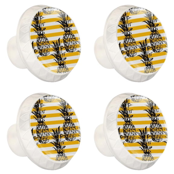 4 Pcs Pineapple Knobs for Kitchen Cabinet Cupboard Dresser Bookcase Drawer Pulls Handles Round Home Decor
