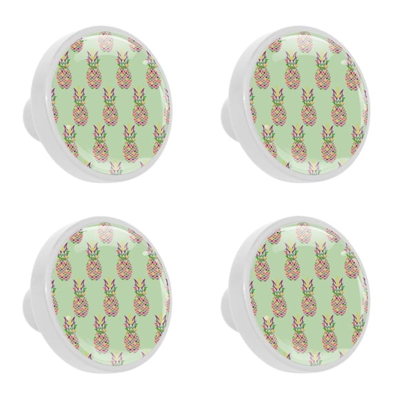 4 Pcs Pineapple Knobs for Kitchen Cabinet Cupboard Dresser Bookcase Drawer Pulls Handles Round Home Decor