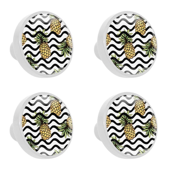 4 Pcs Pineapple Knobs for Kitchen Cabinet Cupboard Dresser Bookcase Drawer Pulls Handles Round Home Decor