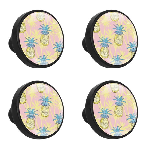 4 Pcs Pineapple Knobs for Kitchen Cabinet Cupboard Dresser Bookcase Drawer Pulls Handles Round Home Decor