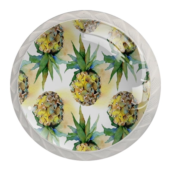 4 Pcs Pineapple Knobs for Kitchen Cabinet Cupboard Dresser Bookcase Drawer Pulls Handles Round Home Decor