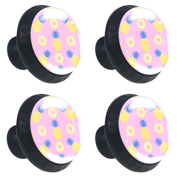 4 Pcs Pineapple Knobs for Kitchen Cabinet Cupboard Dresser Bookcase Drawer Pulls Handles Round Home Decor