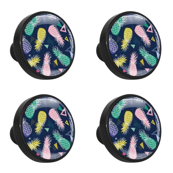 4 Pcs Pineapple Knobs for Kitchen Cabinet Cupboard Dresser Bookcase Drawer Pulls Handles Round Home Decor