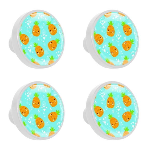 4 Pcs Pineapple Knobs for Kitchen Cabinet Cupboard Dresser Bookcase Drawer Pulls Handles Round Home Decor
