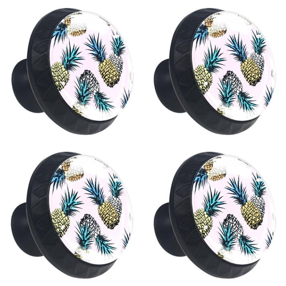 4 Pcs Pineapple Knobs for Kitchen Cabinet Cupboard Dresser Bookcase Drawer Pulls Handles Round Home Decor