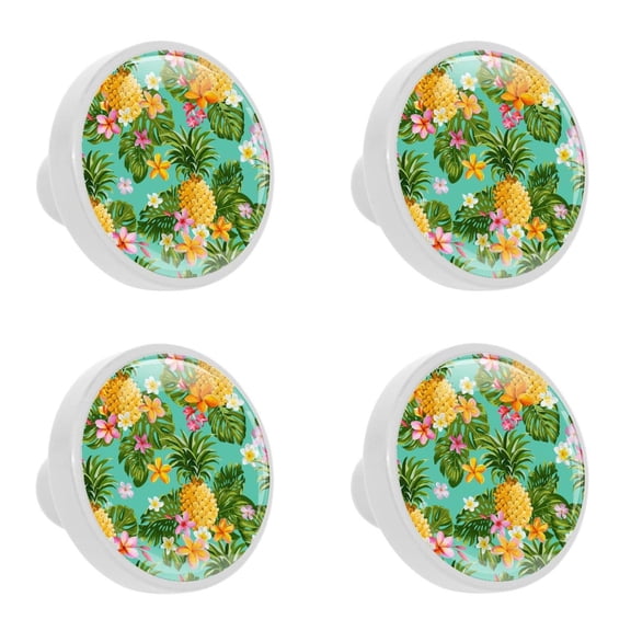 4 Pcs Pineapple Knobs for Kitchen Cabinet Cupboard Dresser Bookcase Drawer Pulls Handles Round Home Decor
