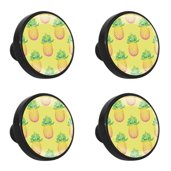 4 Pcs Pineapple Knobs for Kitchen Cabinet Cupboard Dresser Bookcase Drawer Pulls Handles Round Home Decor
