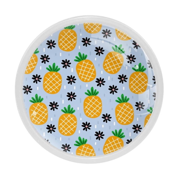 4 Pcs Pineapple Knobs for Kitchen Cabinet Cupboard Dresser Bookcase Drawer Pulls Handles Round Home Decor