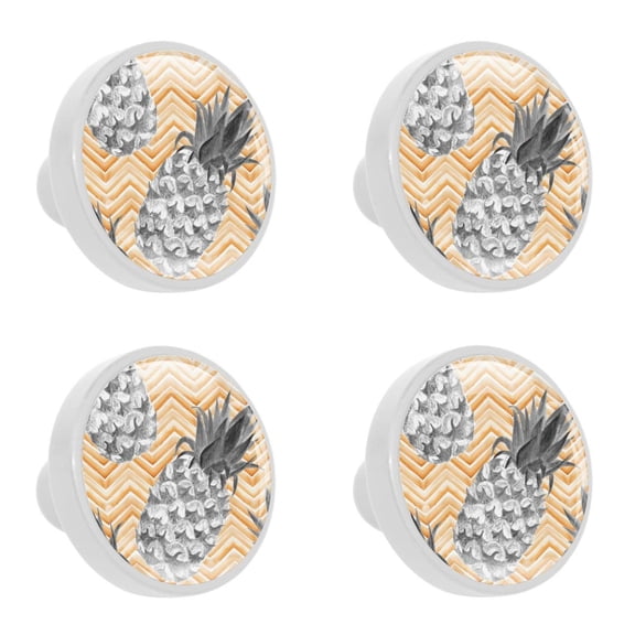 4 Pcs Pineapple Knobs for Kitchen Cabinet Cupboard Dresser Bookcase Drawer Pulls Handles Round Home Decor