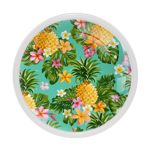 4 Pcs Pineapple Knobs for Kitchen Cabinet Cupboard Dresser Bookcase Drawer Pulls Handles Round Home Decor
